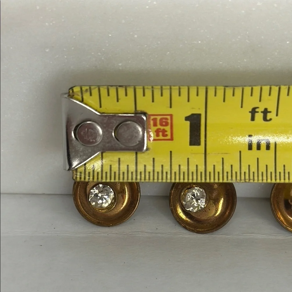 Antique Lot Of 5 Gold Filled or Brass? & Crystal Collar Buttons Lot M22